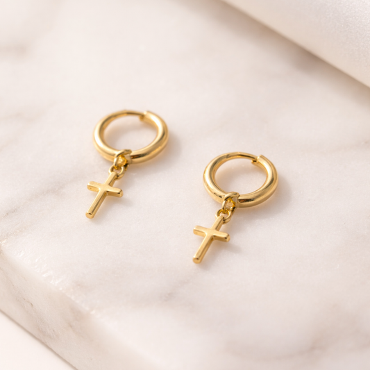 Cross Earring (Gold)