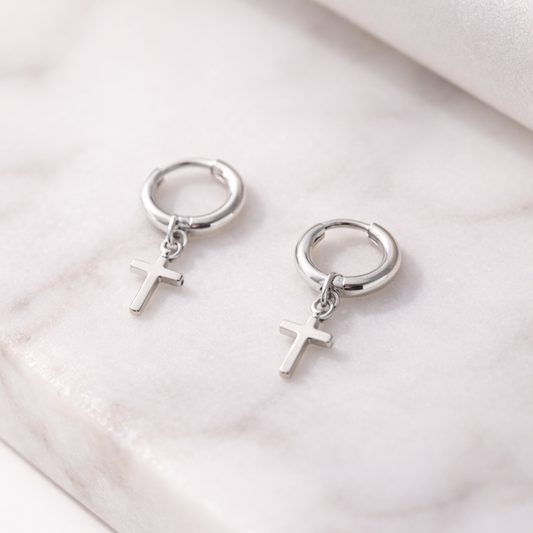Cross Earring (Silver)